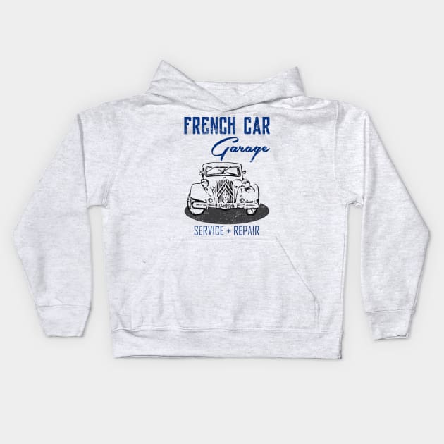 french car garage - service repair Kids Hoodie by GusiStyle